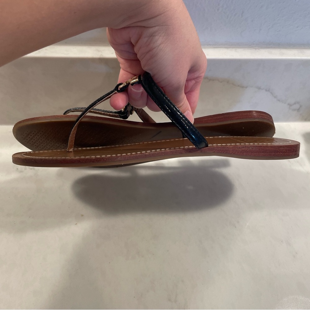Tory Burch Black and Tan Sandals - Picture 4 of 10